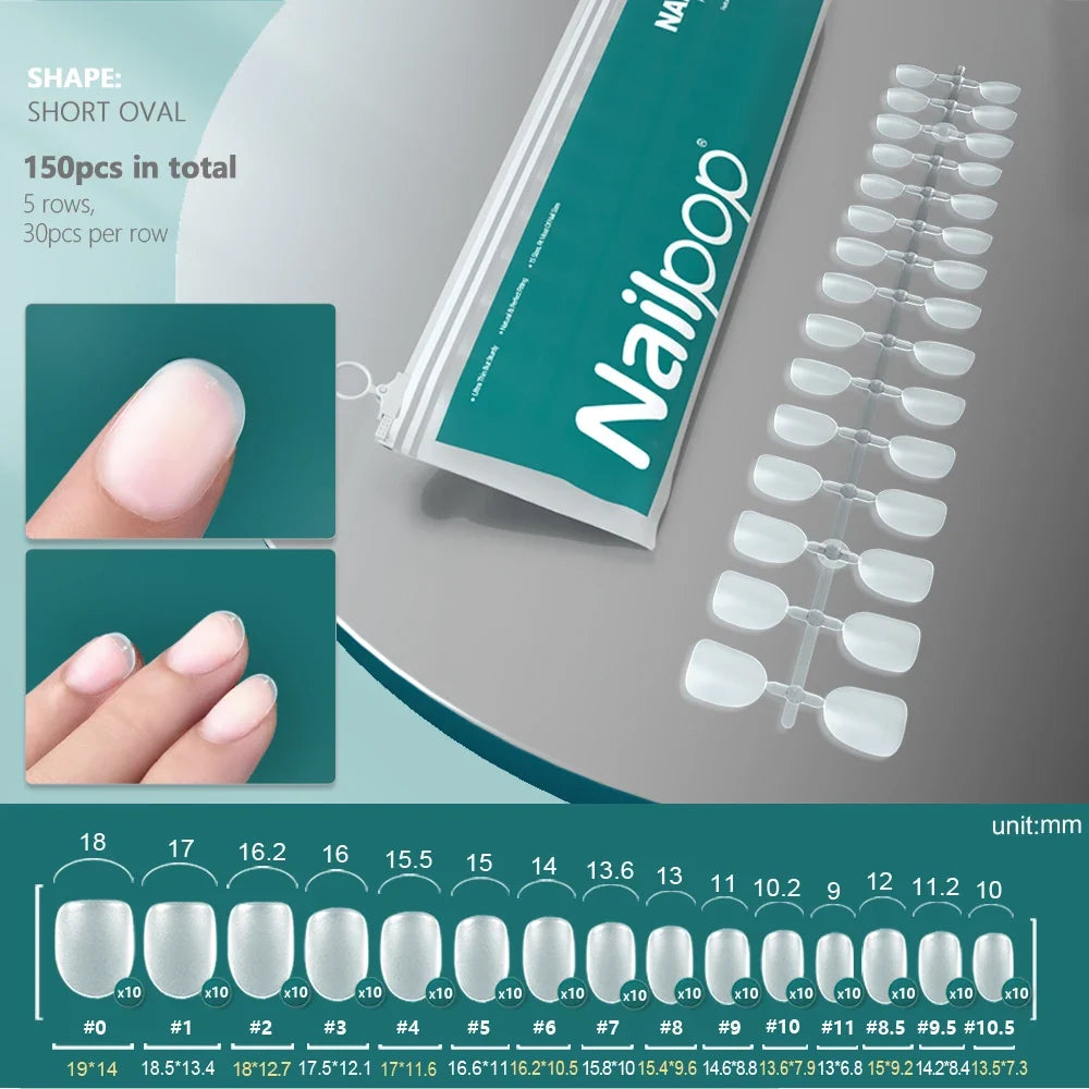 NAILPOP 120pcs Fake Nails Full Cover Press on Nails Coffin Soft Gel American Pose Capsule False Nail Tips for Extension System 15