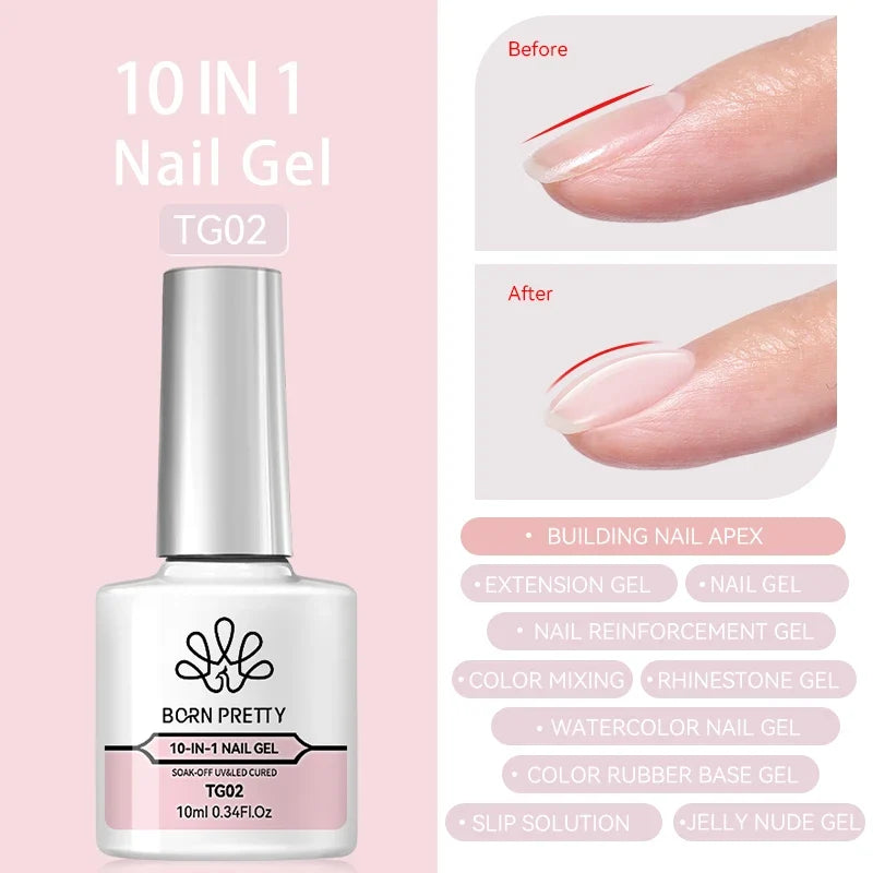 BORN PRETTY 10ml Blood Red Jelly Gel Nail Polish Halloween Nails Art Gel Polish Sheer Translucent Nail Gel for Winter Manicure 7