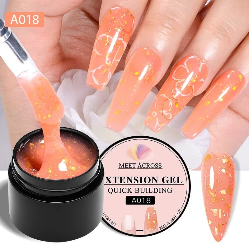 Milky White Nail Extension Gel Clear Nude Building UV Gel For Nails Finger Extensions Form Tips French Nails Manicure Nail Art 36