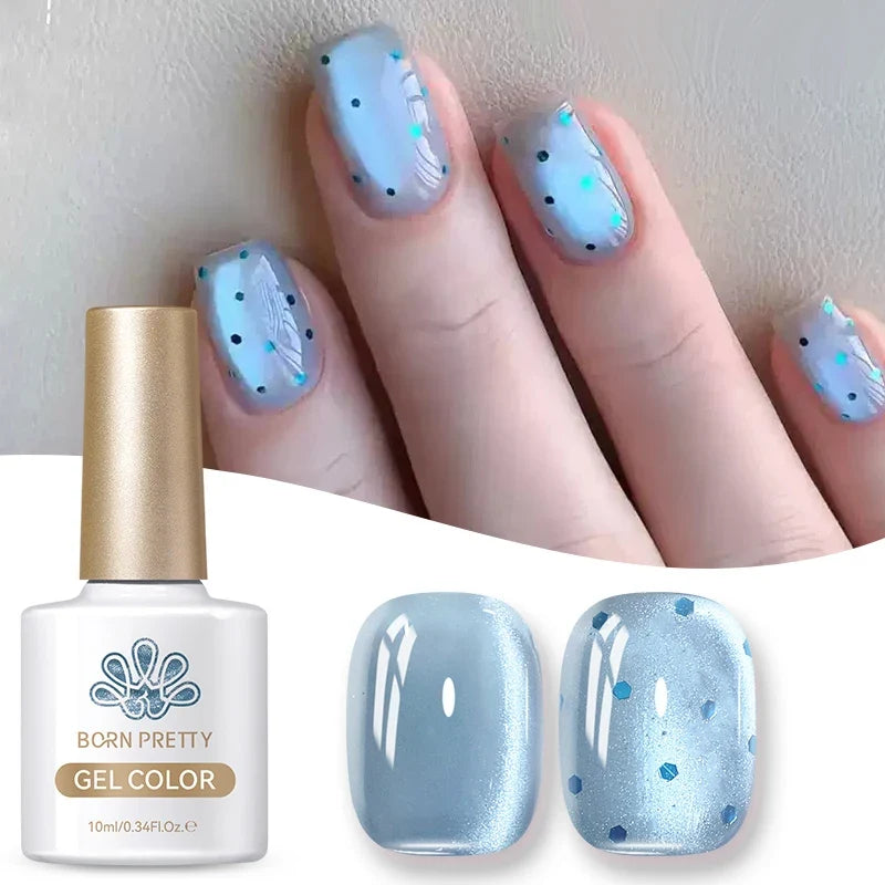 BORN PRETTY 10ml Fruit Purple Grape Cat Magnetic Gel Nail Polish 2025 New Whitening Guava Glass Beads Varnish Nail Supplies 29