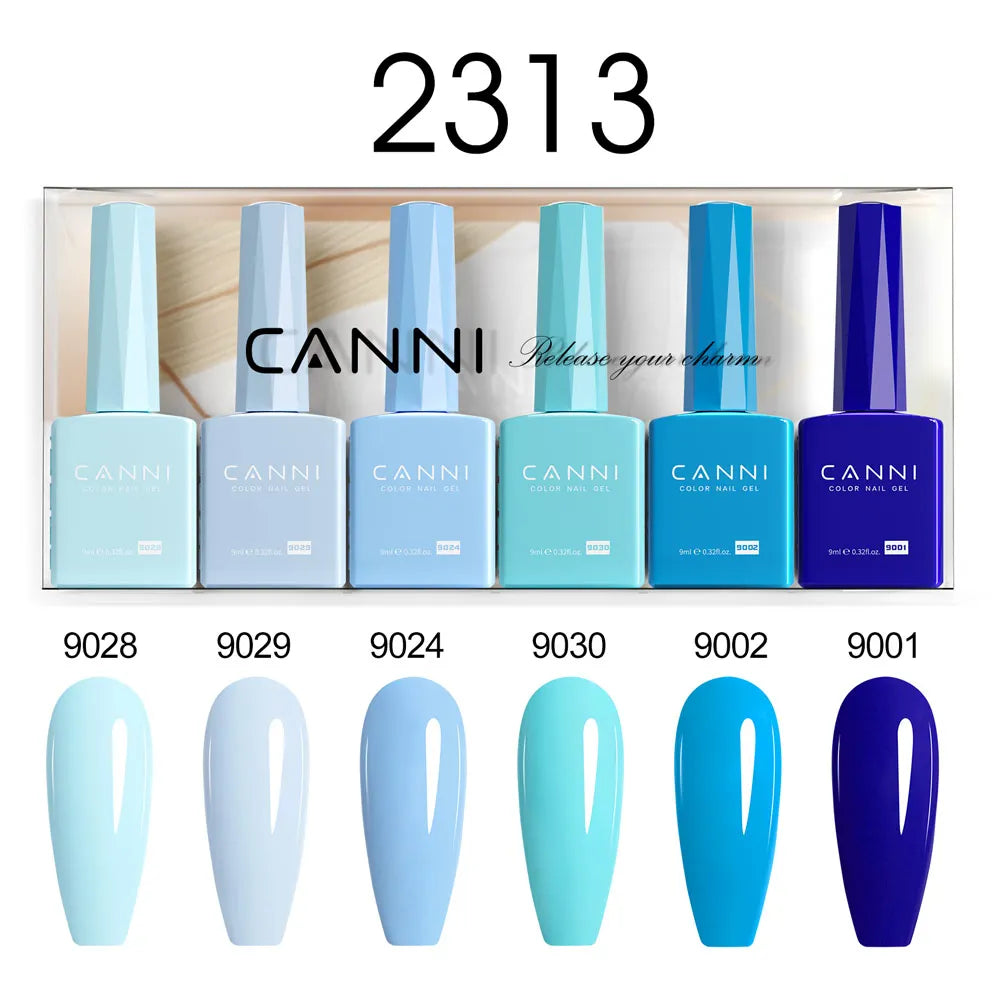 6pcs*9ml CANNI HEMA FREE Nail Gel Polish Set Gorgeous Color Semi Permanent Pigmented Painting Gel Soak off UV LED Gel Nails Kit 30