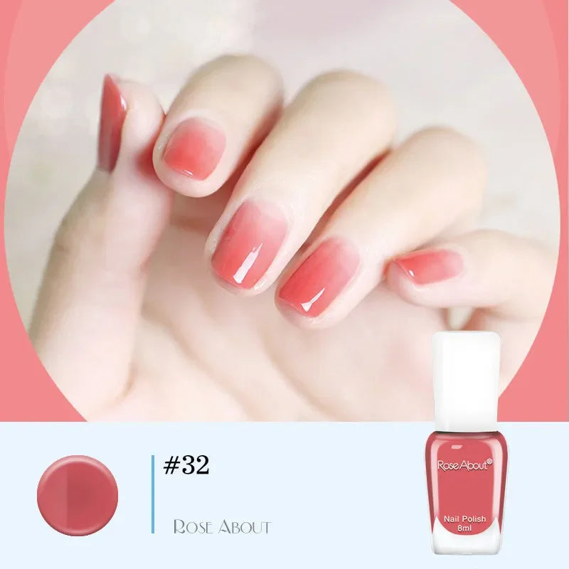 40 Colors No Bake Water-based Nail Polish Glitter Sequins Long-lasting Tearable Healthy Tearable Quick-drying Nude Nail Polish 18