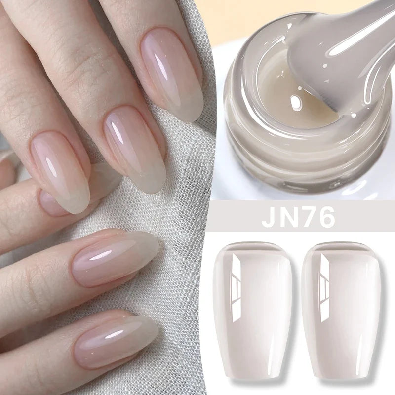BORN PRETTY Jelly Nude Gel Nail Polish 10ml Light Pink Peach Translucent Color UV Light Cure Gel Varnish Nail Art DIY at Home 108