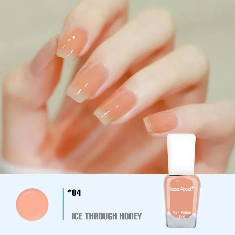 40 Colors No Bake Water-based Nail Polish Glitter Sequins Long-lasting Tearable Healthy Tearable Quick-drying Nude Nail Polish 44