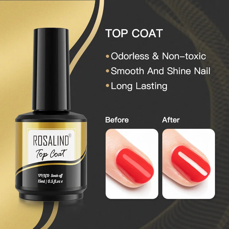 ROSALIND 7ml/15ml Summer Green Gel Nail Polish Semi Permanent Nail Art Manicure Soak Off Top Base Matt Hybrid Varnishes UV Gel 9