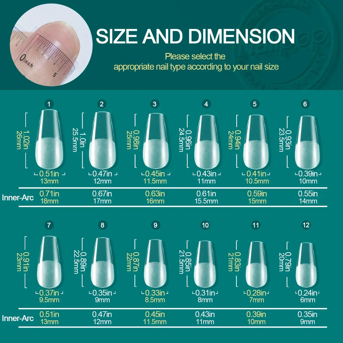 Nailpop 120pcs/box Gel X Nail Tips Medium Short Shape Almond/Square/Soft Gel Nail Tips False Nails Soak Off Easy Nail Extensions 4