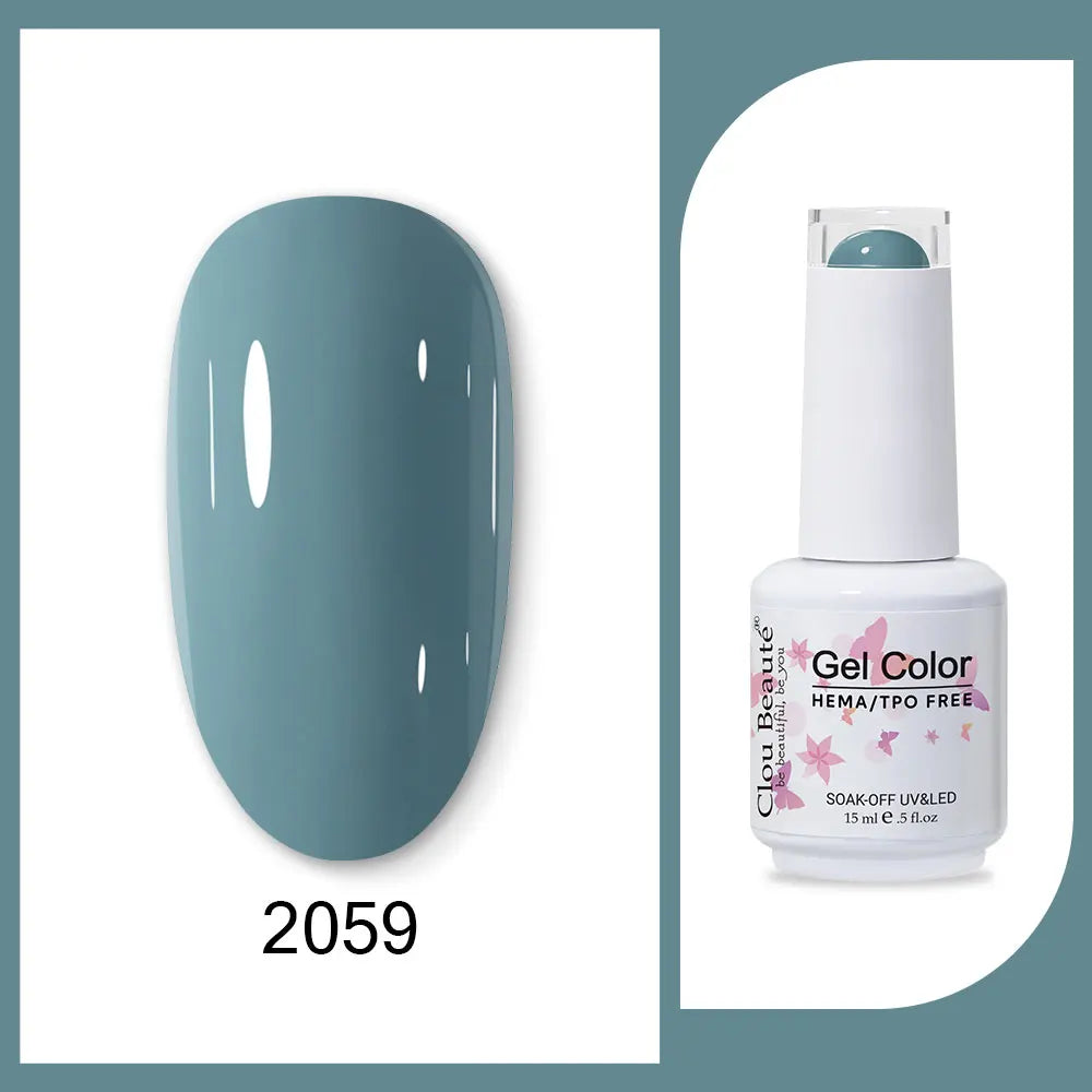 Clou Beaute 15ml Red Black White Green Neon Gel Nail Polish Base Top Coat Velvet Top 400 Colors Semi Permanent Gel Nail Varnish 18