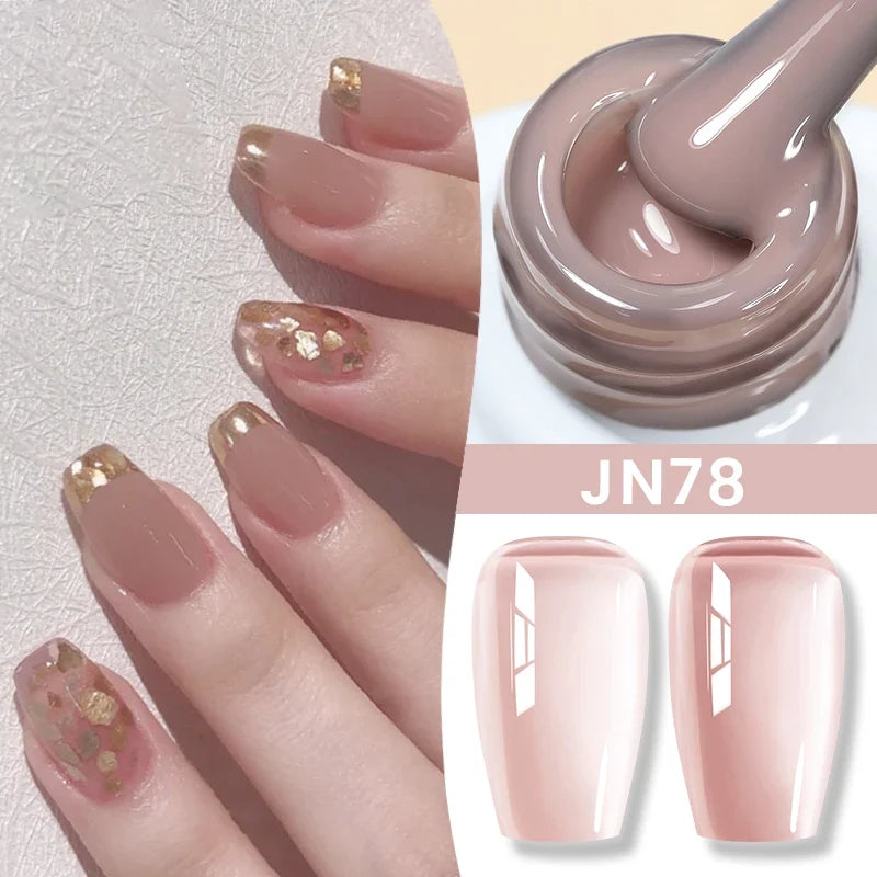 BORN PRETTY Jelly Nude Gel Nail Polish 10ml Light Pink Peach Translucent Color UV Light Cure Gel Varnish Nail Art DIY at Home 80