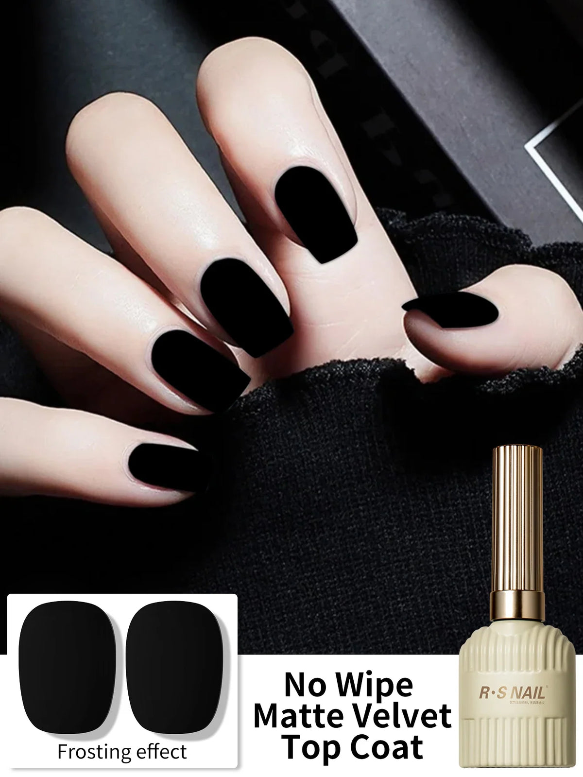 RSNAIL 10g Velvet Matte Top Coat Gel Nail Polish UV Gel Soak Off Semi-Permanent Varnish Clear Matte Top Coat Nail Art Lacquer 1