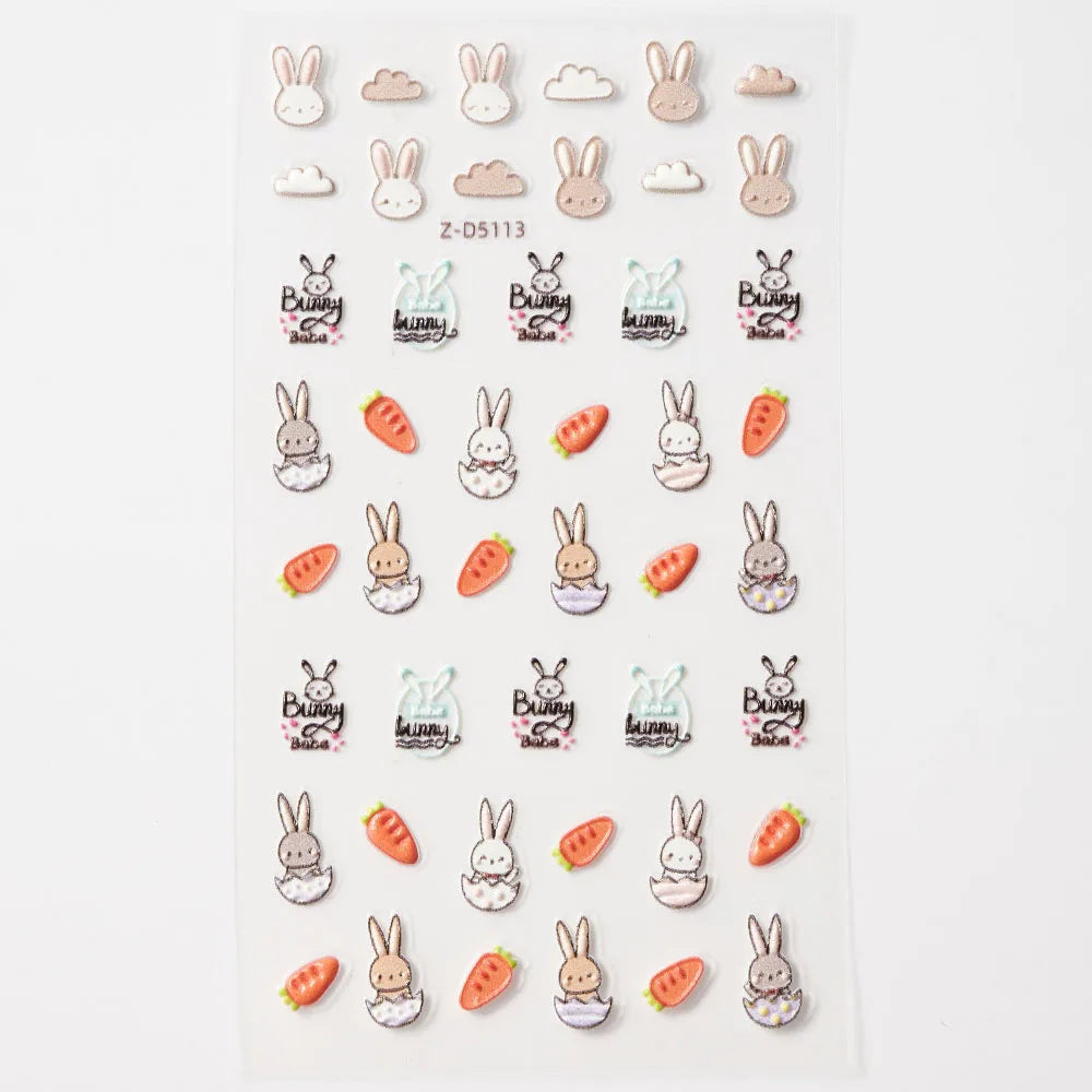 Lovely Cat Nail Decals 3D Animal Cartoon Dog Scrawl Relief Self Adhesive Nail Art Stickers Cute Puppy Kitty Y2K Nails Decoration 20