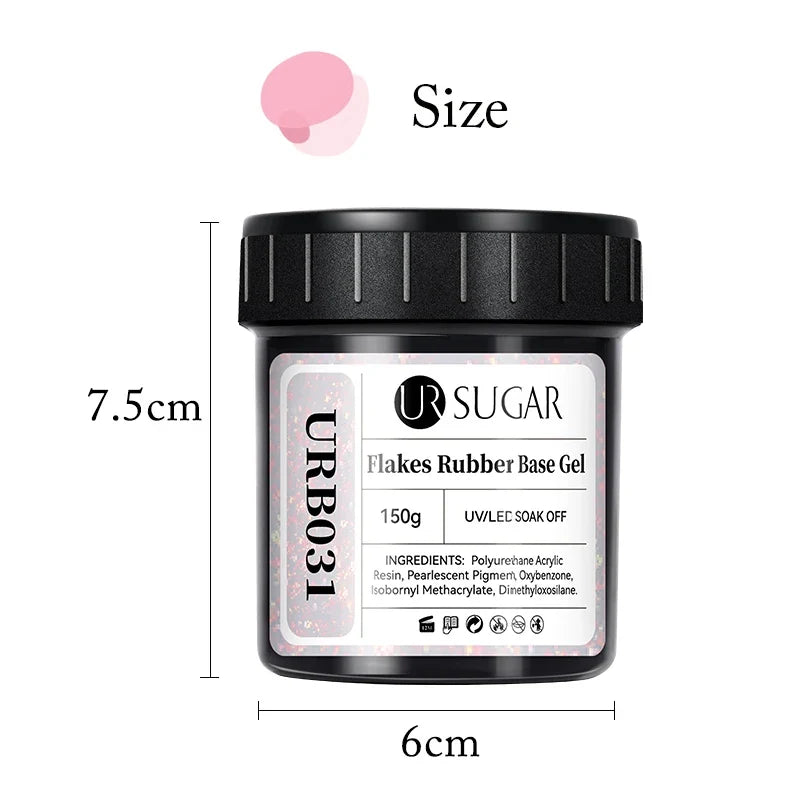 UR SUGAR 150g Rubber Base Gel Nail Polish Sparking Aurora Glitter Rubber Varnish Soak Off Semi permanent UV LED Gel Manicure 5