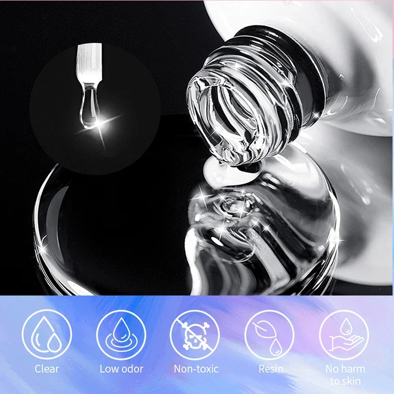 BORN PRETTY 10ml Clear Blooms Gel Polish UV LED Soak Off Nail Art Polish for Spreading Effect Marble Nail Polish Gel Painting 6