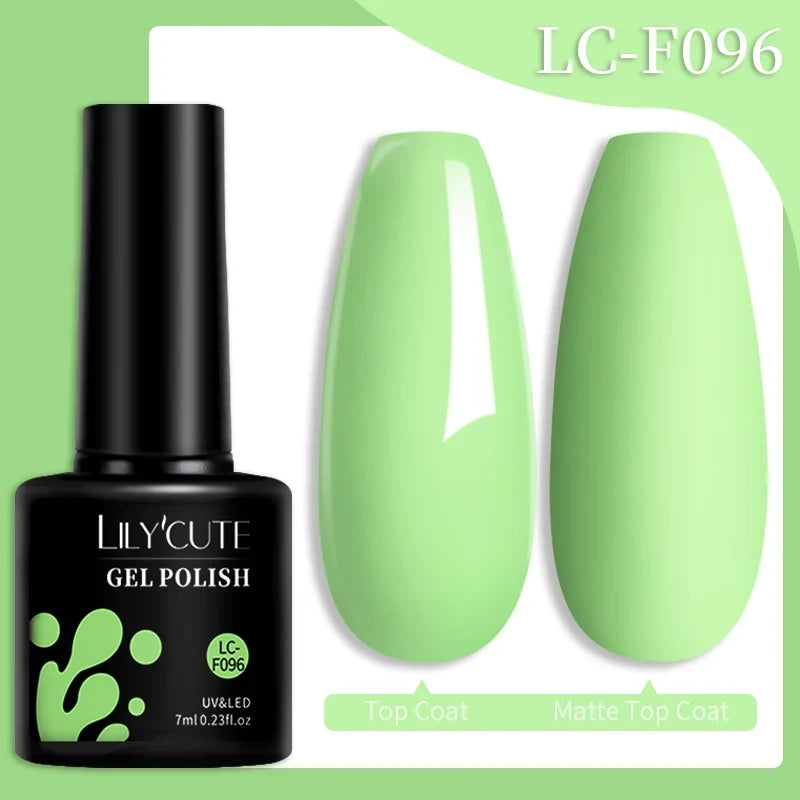 LILYCUTE 7ML Colorful Gel Nail Polish 129 Colors Long Lasting For Manicure Semi Permanent Base Top Coat Nail Art UV Gel Varnish 99