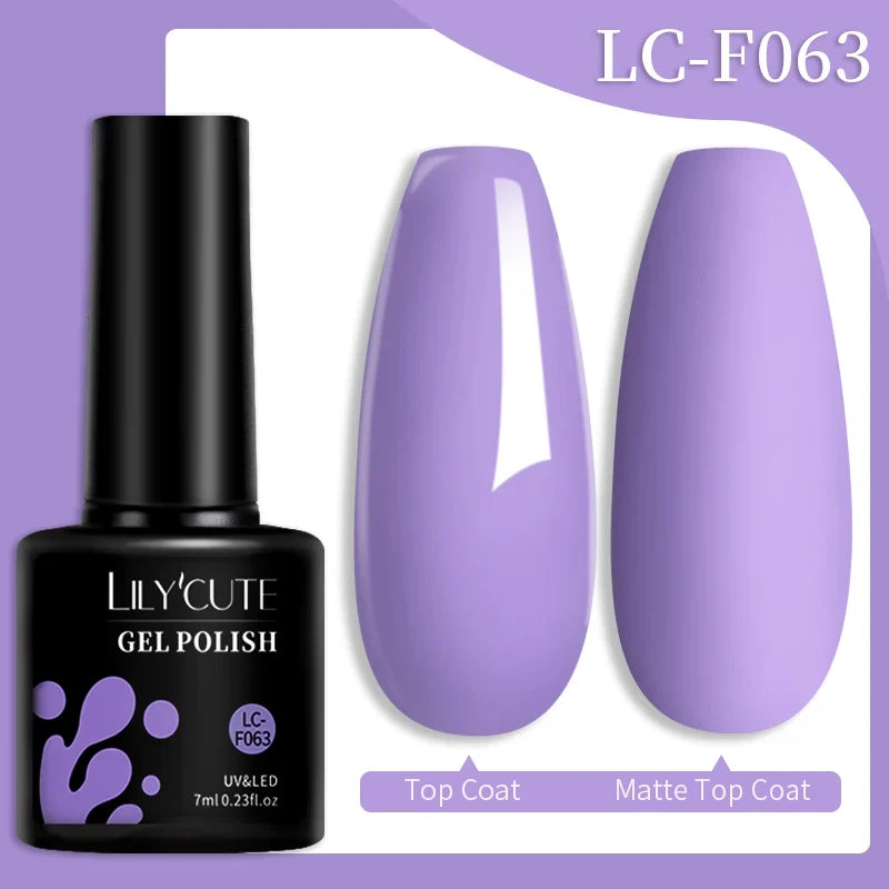 LILYCUTE 7ML Colorful Gel Nail Polish 129 Colors Long Lasting For Manicure Semi Permanent Base Top Coat Nail Art UV Gel Varnish 64