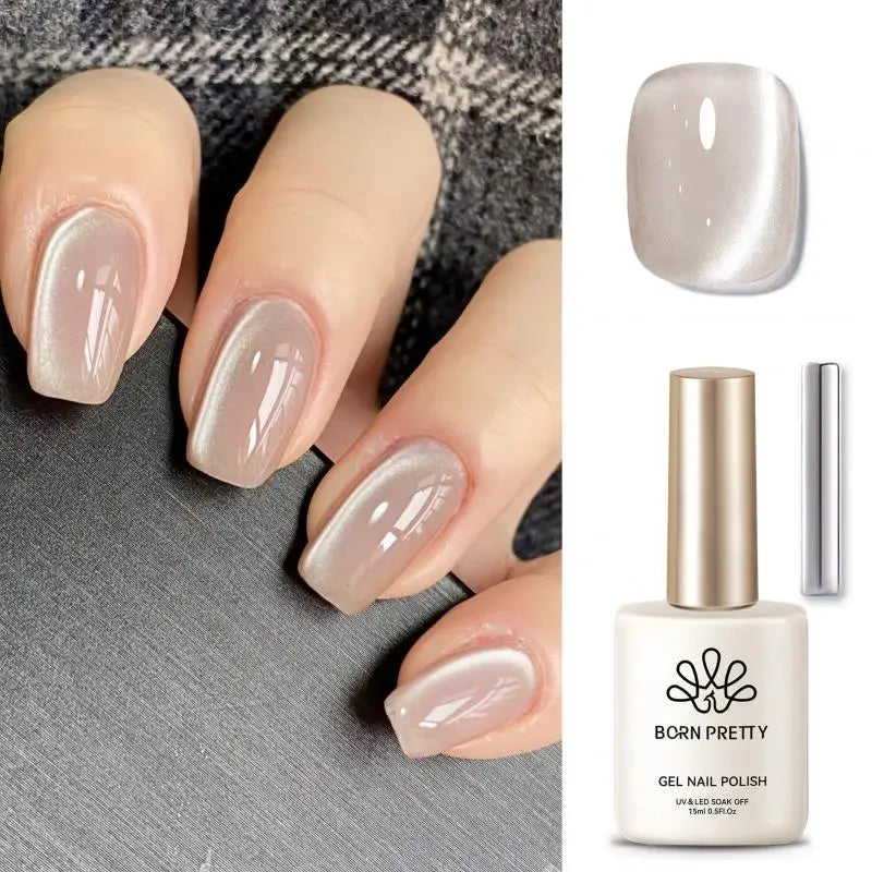 BORN PRETTY Milky Jelly Rubber Base Gel for Gel Nail Polish 15ml Russian Self-leveling Nude Color Soak Off Semi Permanent UV Gel 14