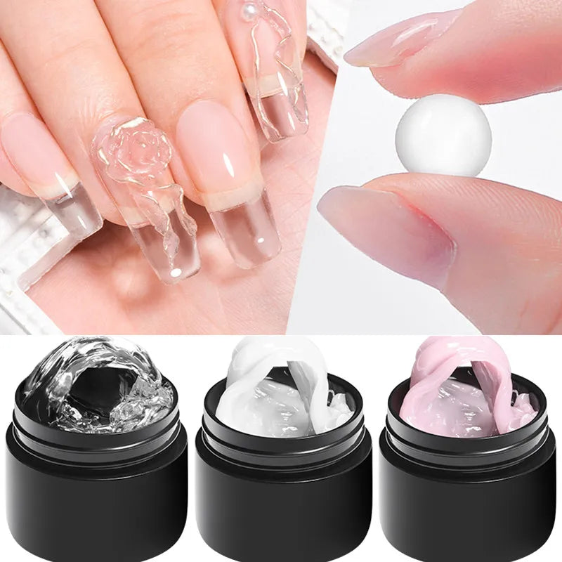 2/3pcs Clear Non-Stick Hand Extension Gel Nail Polish Set 3D Shaping/Sculpting/Carving UV/LED Gel Jelly Hard Gel Manicure DIY 1