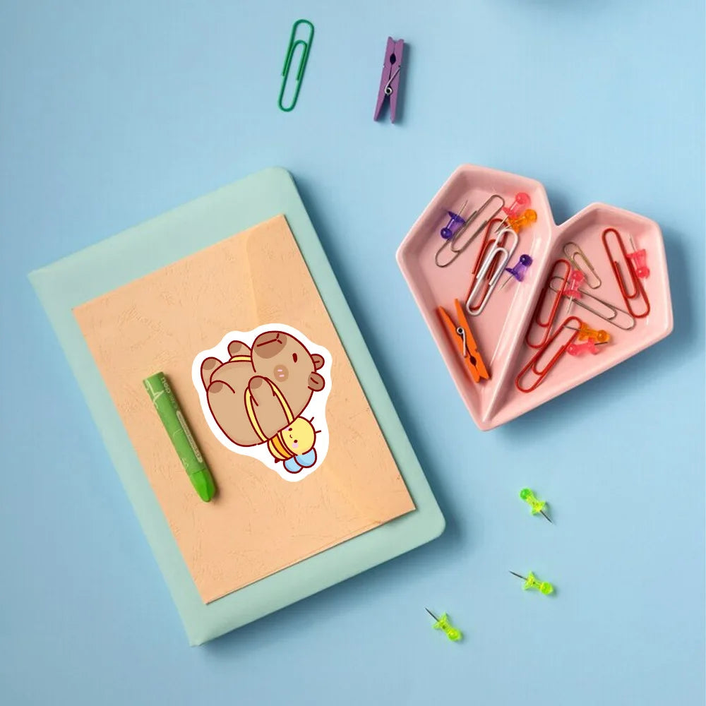 500PCS Cartoon Capybara Stickers Anime Decal Skateboard Laptop Motorcycle Guitar Cute Kawaii Cartoon Movie Sticker Kids Toy 4