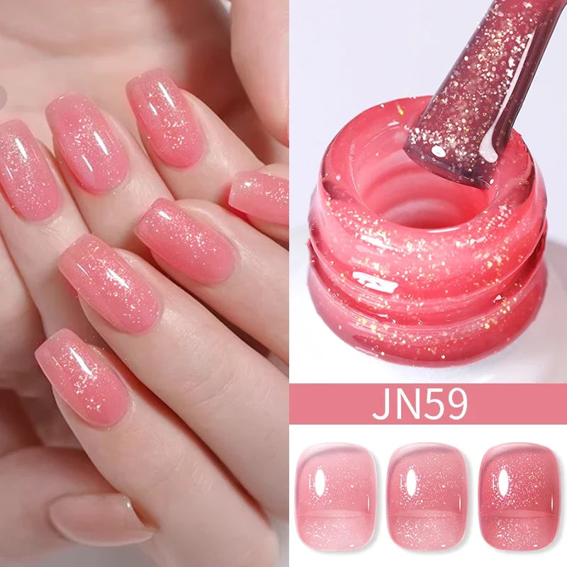 BORN PRETTY 10ml Blood Red Jelly Gel Nail Polish Halloween Nails Art Gel Polish Sheer Translucent Nail Gel for Winter Manicure 21