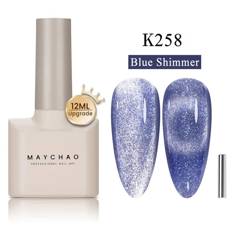 MAYCHAORomantic Galaxy Cat Eye Gel Nail Polish With Magnet Soak off UV Holographic Magnetic Rainbow Gel Polish for Nail Manicure 20