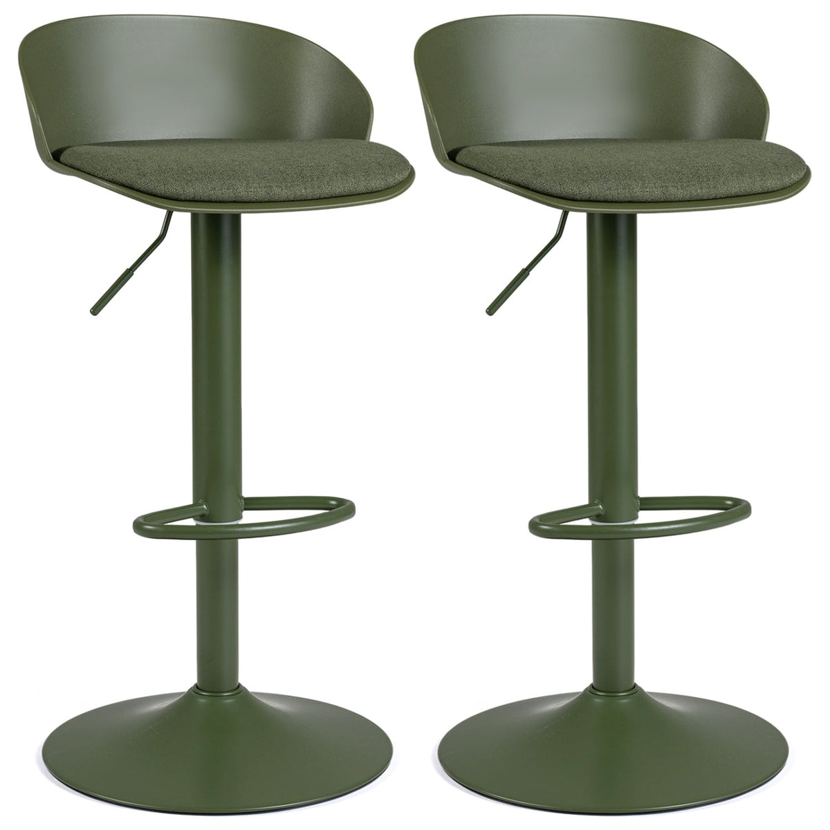 Adjustable Swivel Bar Stools Set of 2 with Back & Footrest 11
