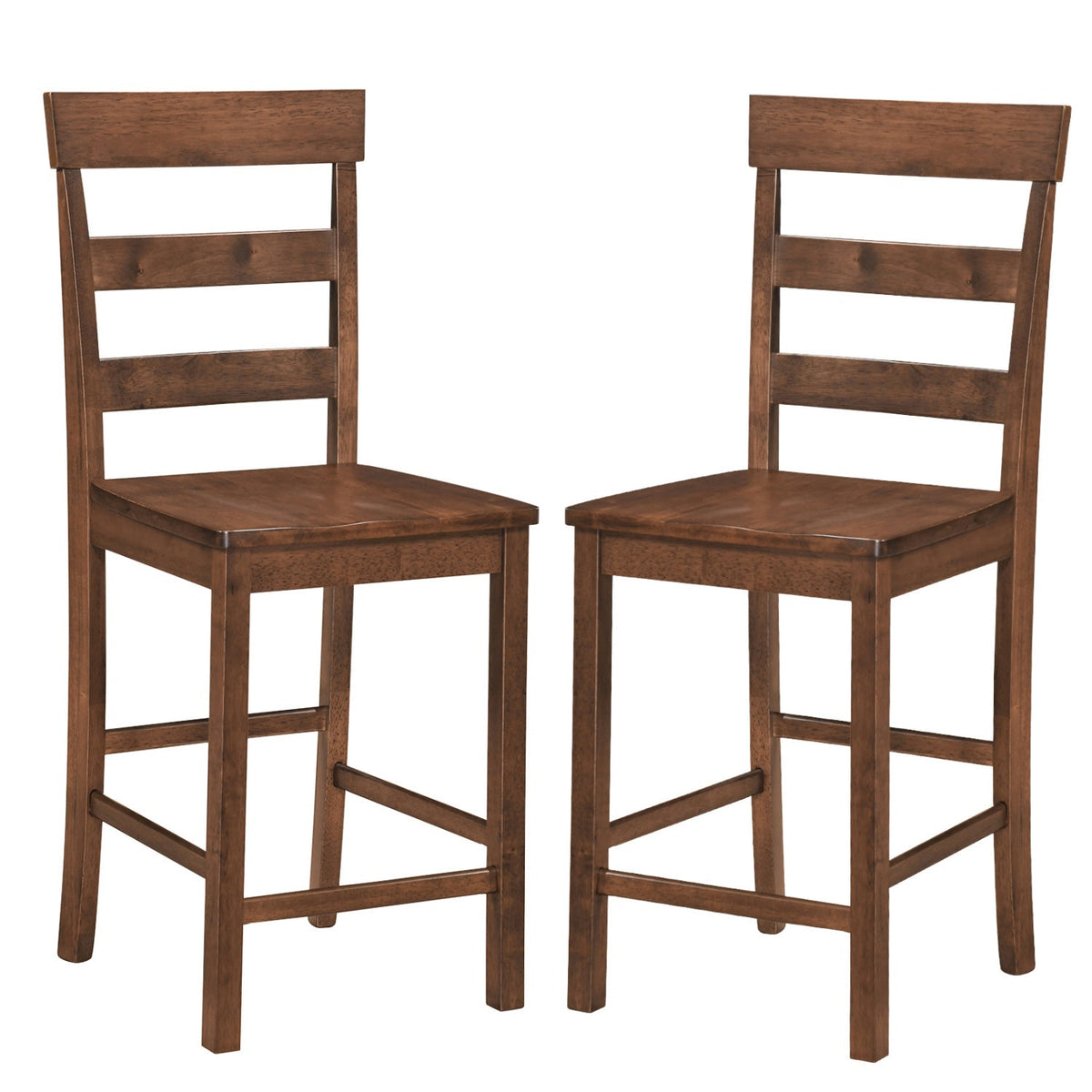 Counter Height Bar Stools Set of 2 - Rubber Wood Frame 3