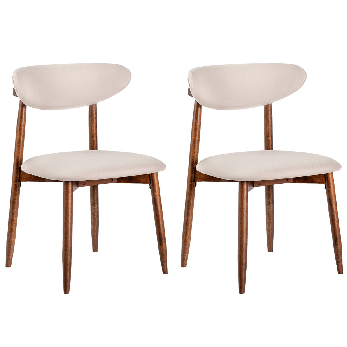 Upholstered Dining Chairs with Curved Back, Set of 2 3