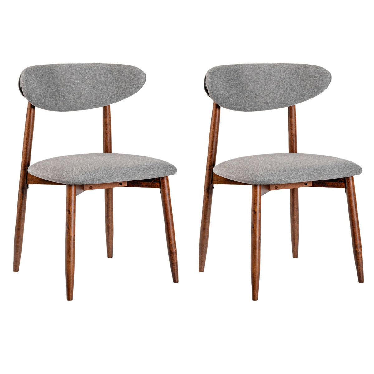 Upholstered Dining Chairs with Curved Back, Set of 2 1
