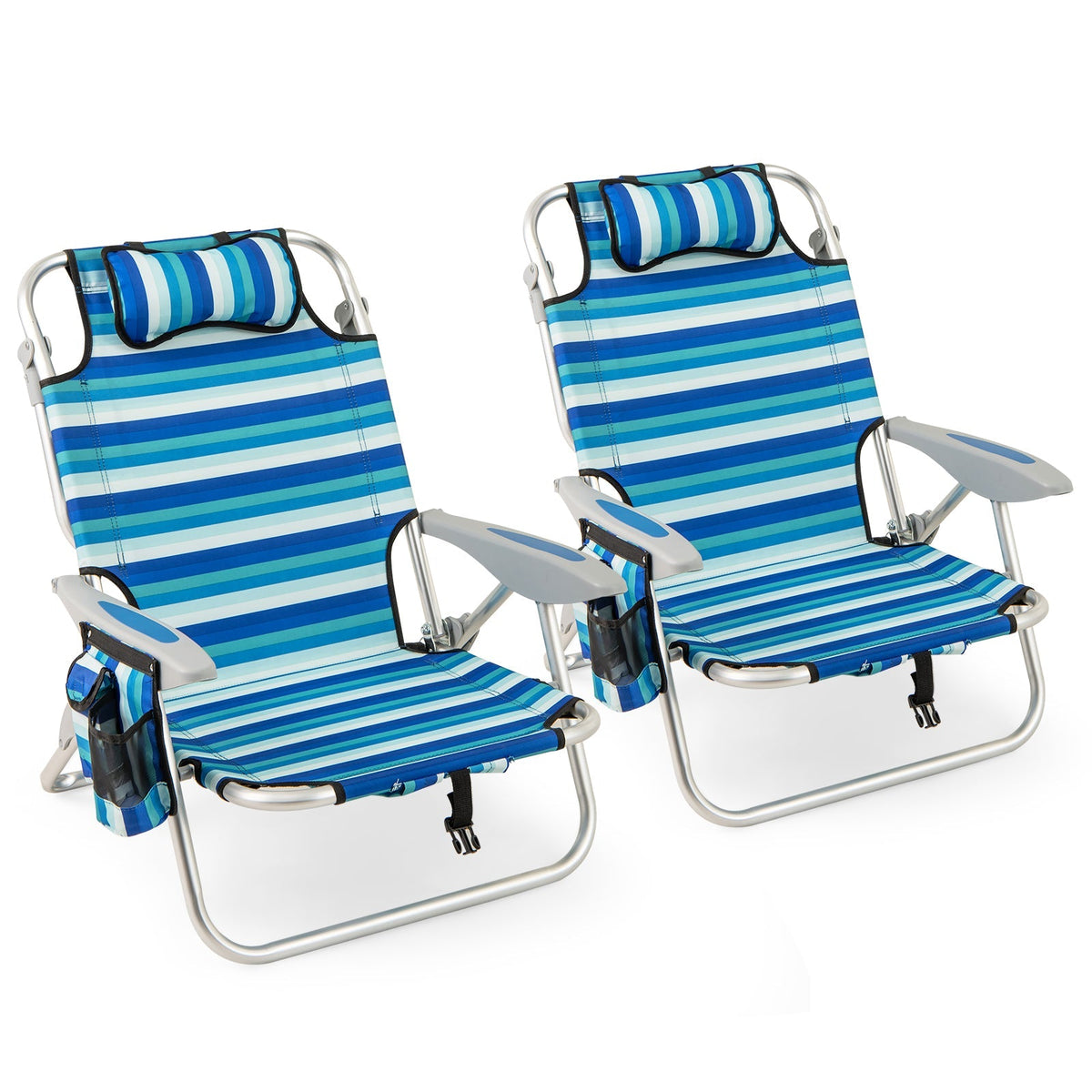 Folding Beach Chair with 4-Position Adjustable Backrest 10