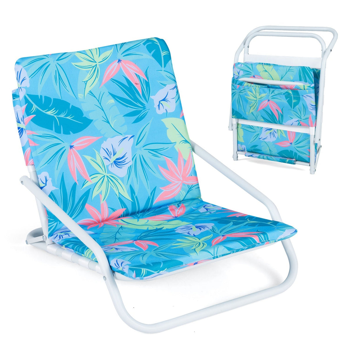 Folding Beach Chairs Set of 2 with Padded Seat 3