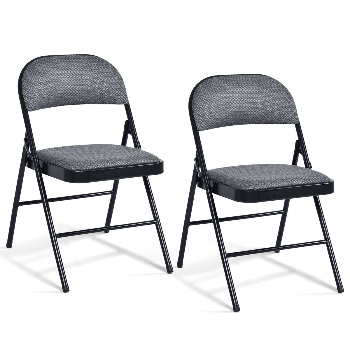 4 Pieces Fabric Upholstered Padded Seat Folding Chairs Seet 12