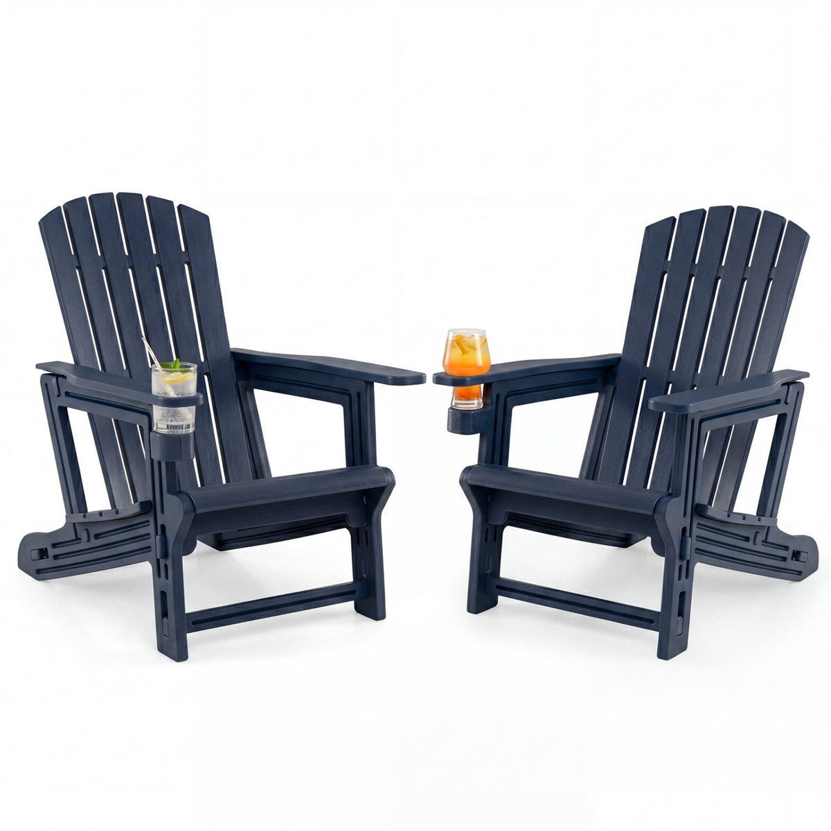 Adirondack Chairs Set of 2 HDPE with Cup Holders 20