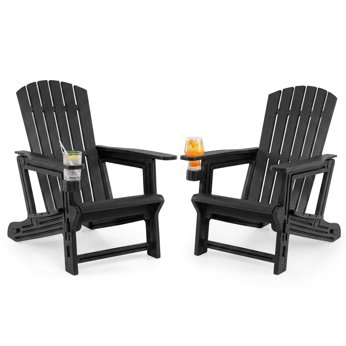 Adirondack Chairs Set of 2 HDPE with Cup Holders 4