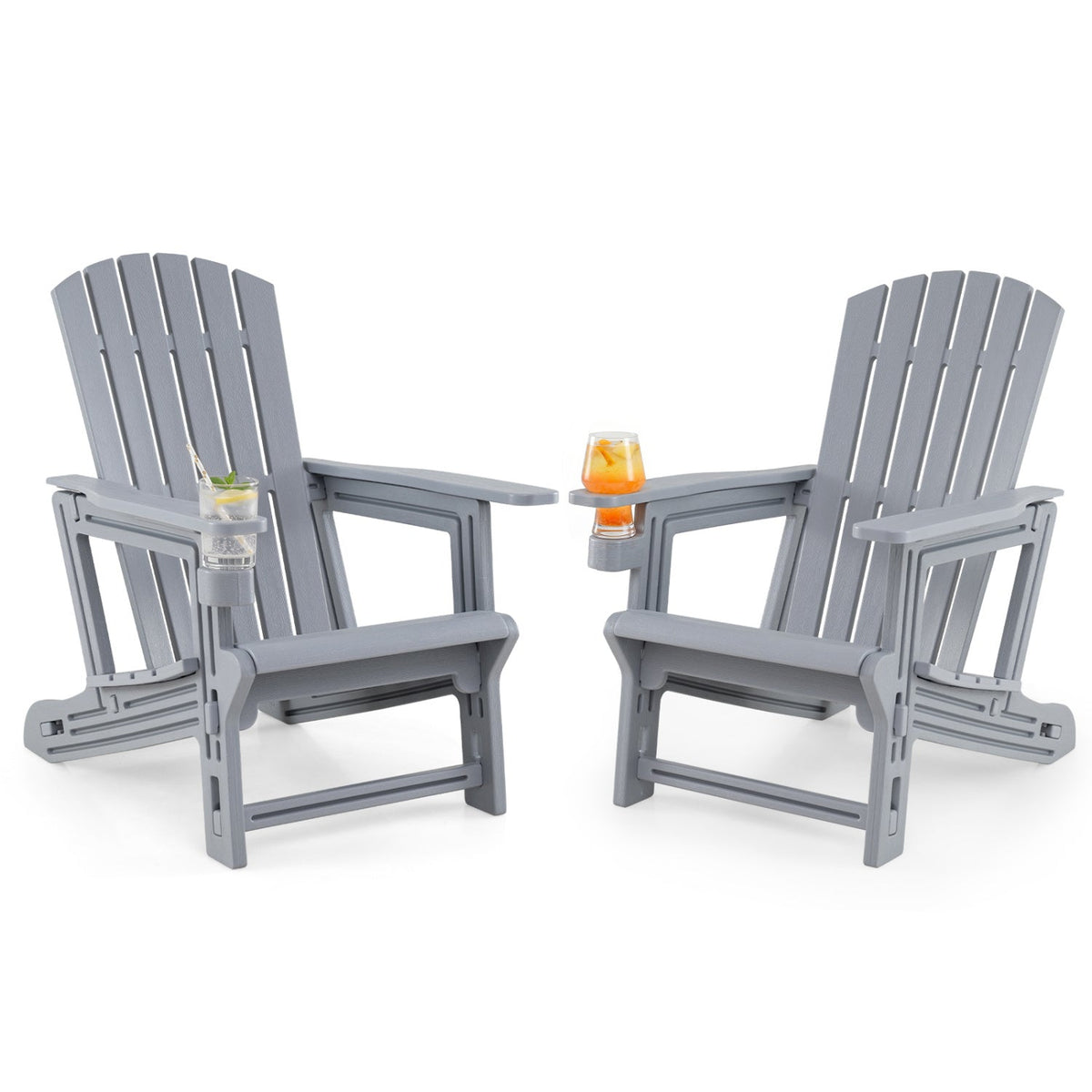 Adirondack Chairs Set of 2 HDPE with Cup Holders 12