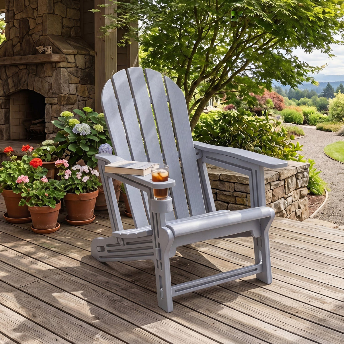 HDPE Adirondack Chairs Set of 2 with Cup Holders 15