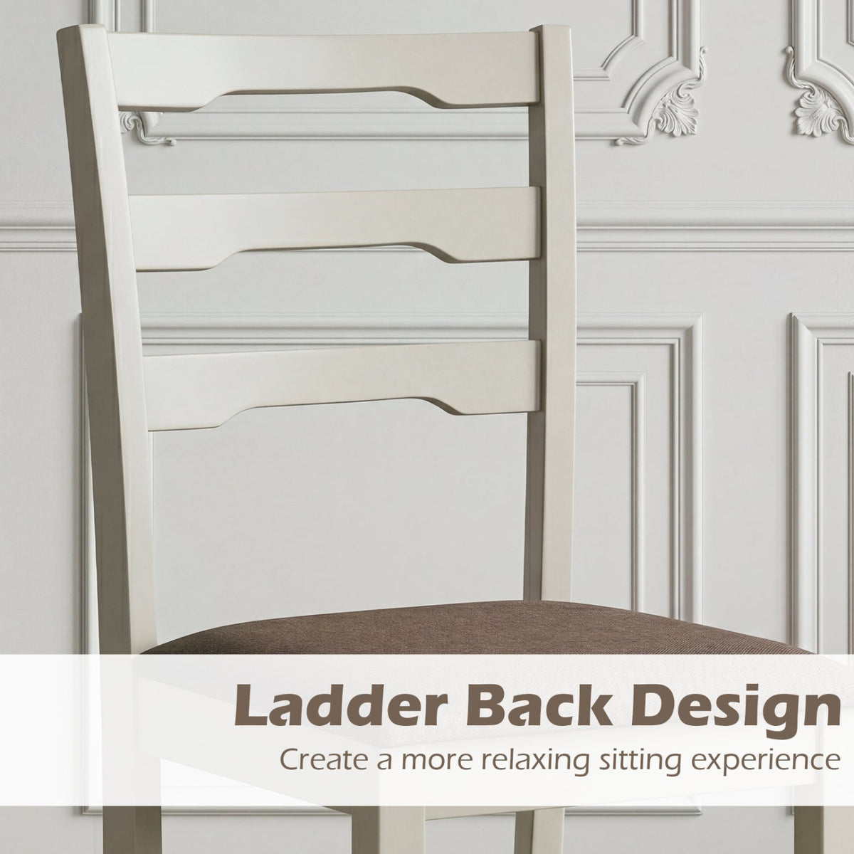 Upholstered Dining Chairs Set of 2 with Wood Frame 8