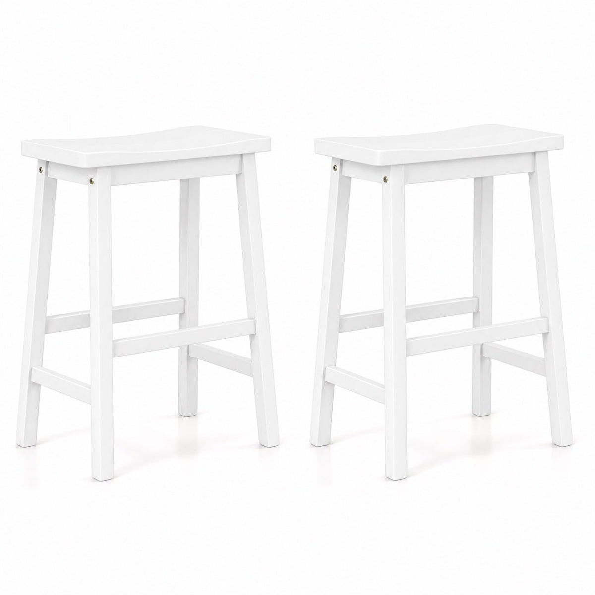 Saddle-Seat Counter Height Stools Set of 2 with Footrests 3