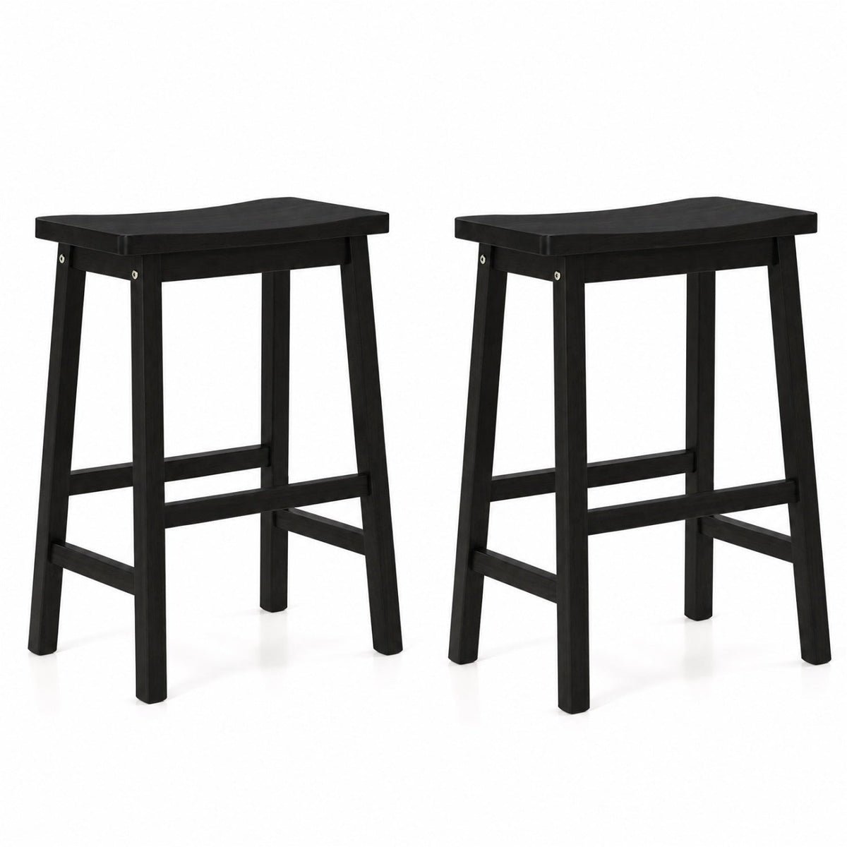Saddle-Seat Counter Height Stools Set of 2 with Footrests 10