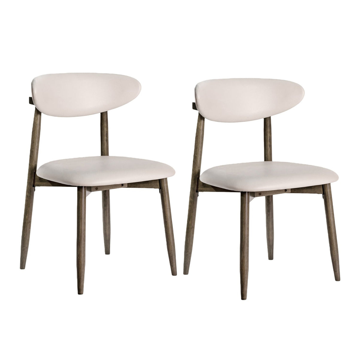 Upholstered Dining Chairs Set of 2 with Curved Backrest 1