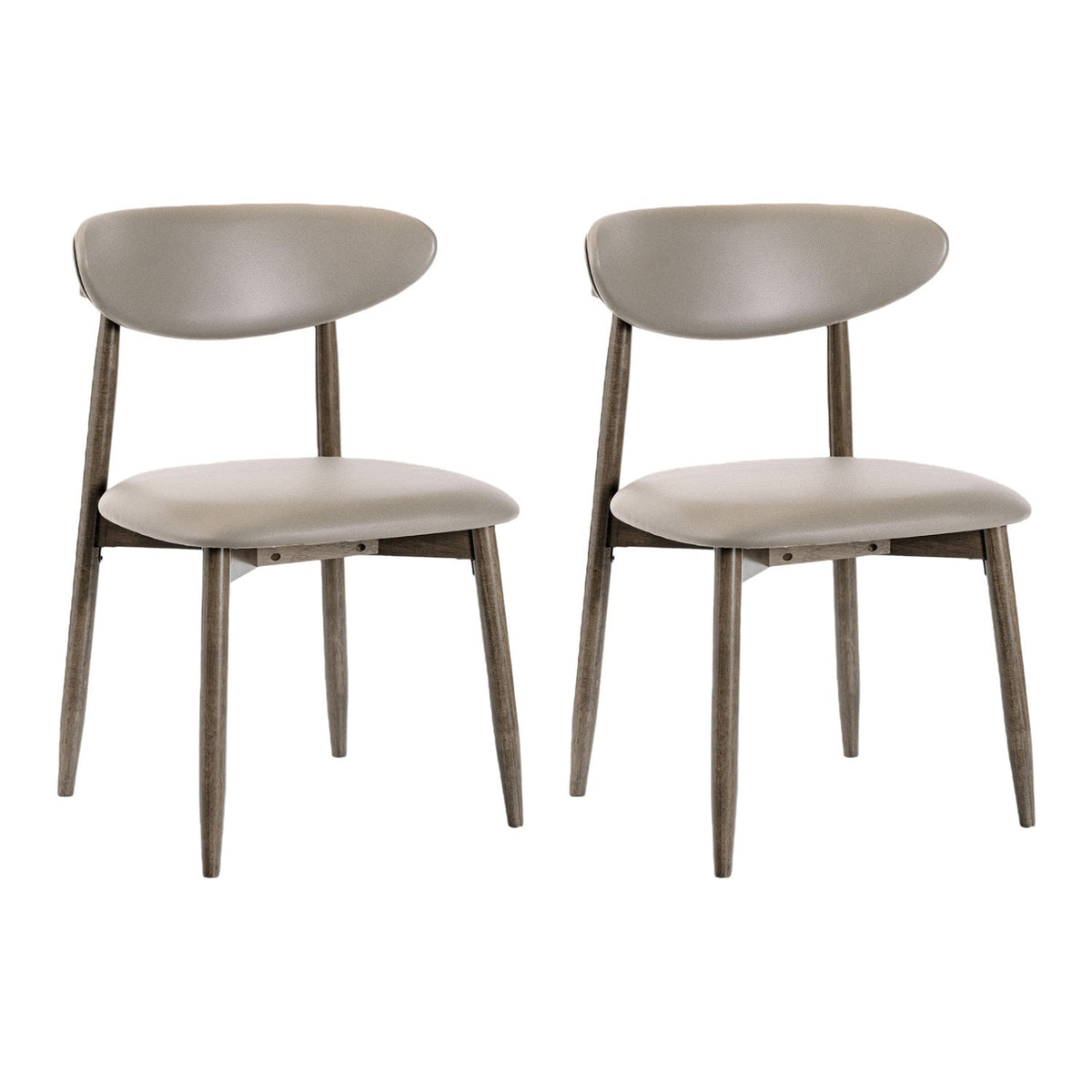Upholstered Dining Chairs Set of 2 with Curved Backrest 2
