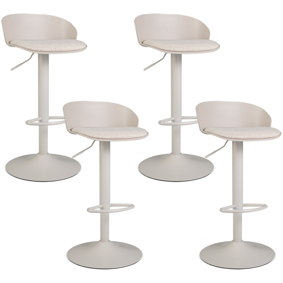 Adjustable Swivel Bar Stools Set of 4 with Back & Footrest 9