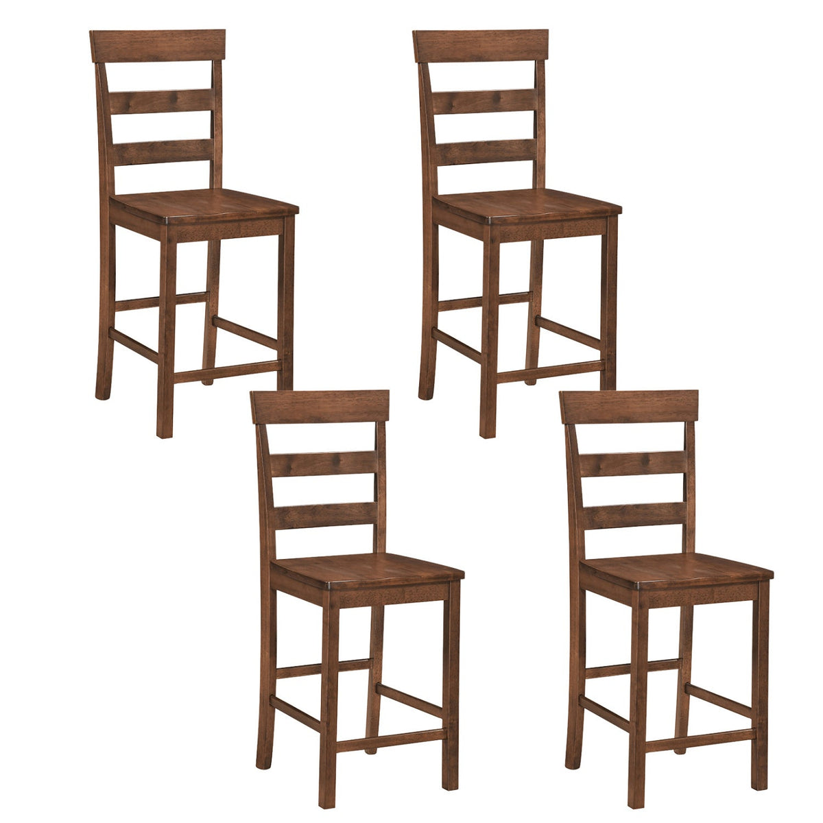 Counter Height Bar Stools Set of 2 - Rubber Wood Frame 10