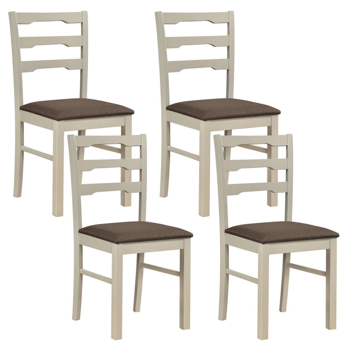 Upholstered Dining Chairs Set of 4 with Wood Frame 3