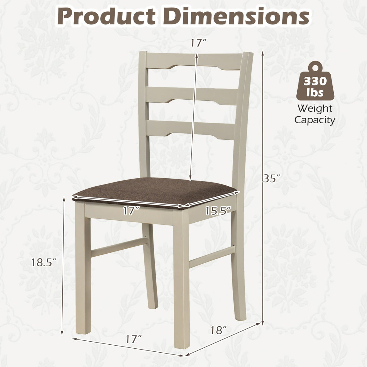 Upholstered Dining Chairs Set of 4 with Wood Frame 5