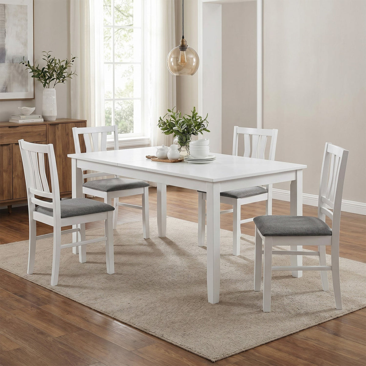 Upholstered Dining Chairs Set of 4 with Wood Frames 1