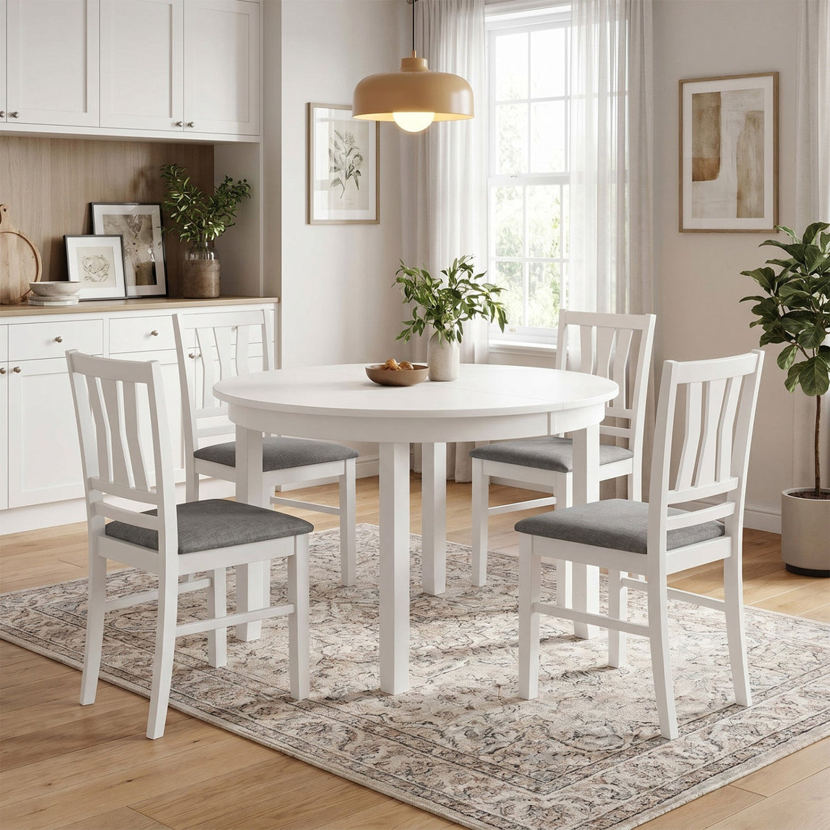Upholstered Dining Chairs Set of 4 with Wood Frames 2