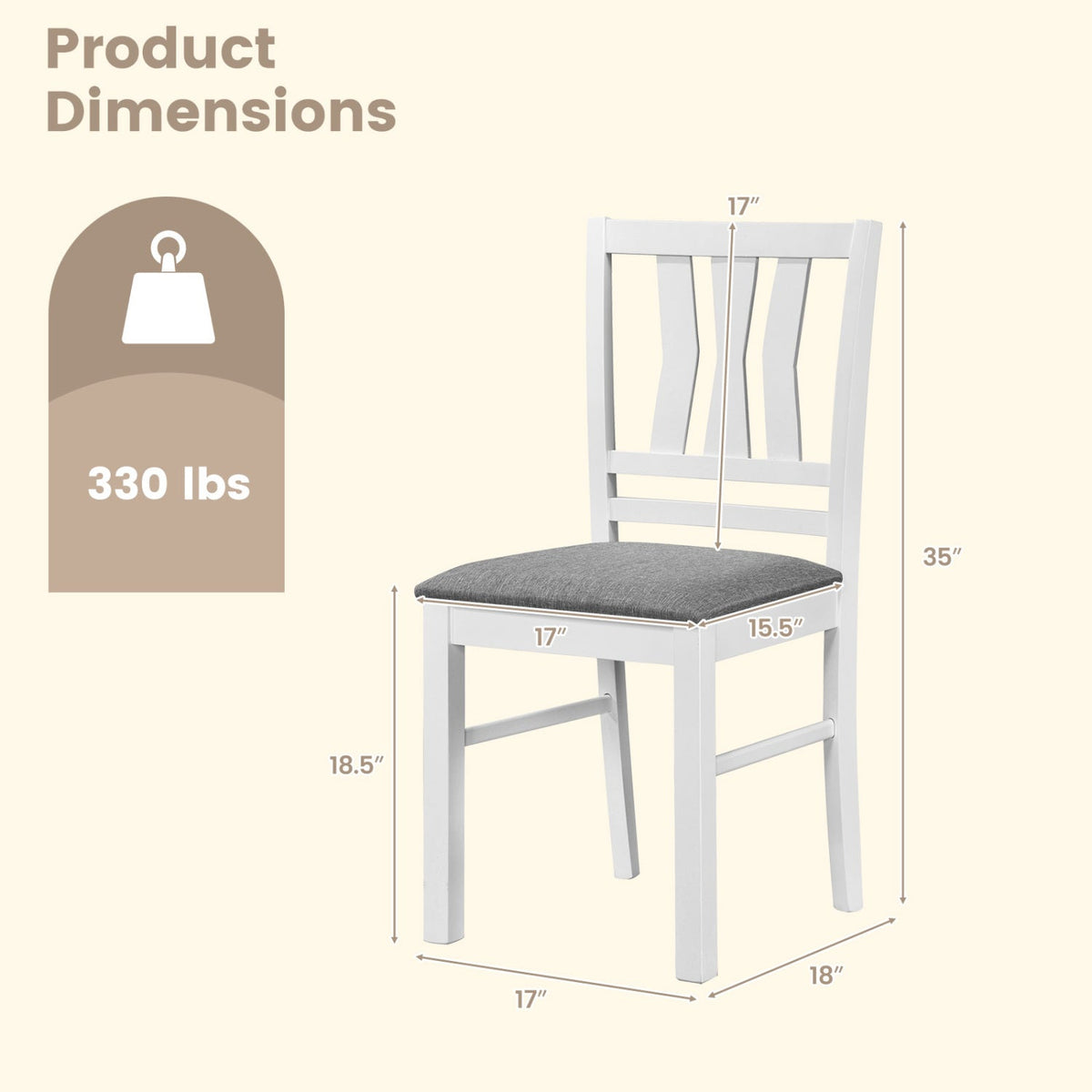 Upholstered Dining Chairs Set of 4 with Wood Frames 4