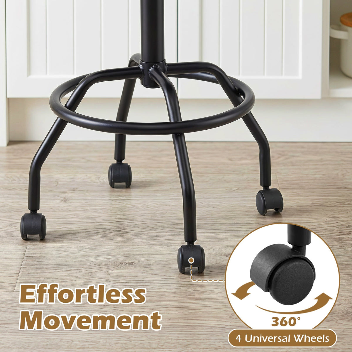 Swivel Bar Stool with Backrest - Height Adjustable 23