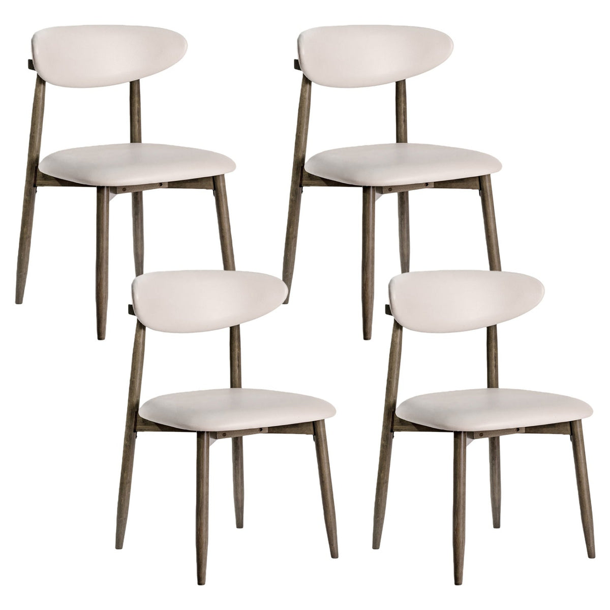 Upholstered Dining Chairs Set of 4 with Curved Backrest 1