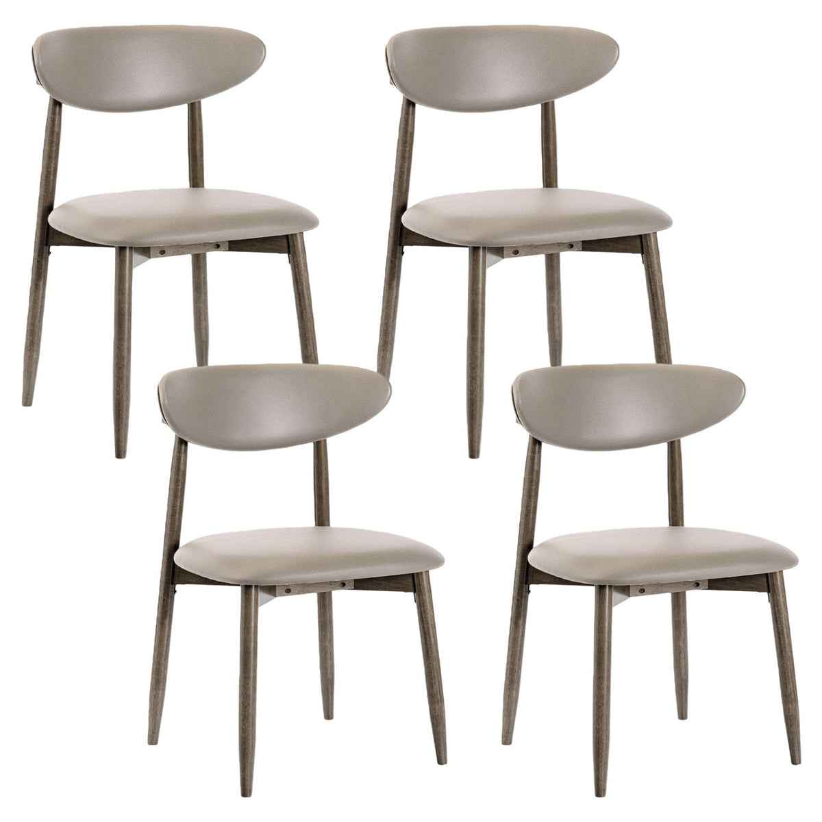 Upholstered Dining Chairs Set of 4 with Curved Backrest 2