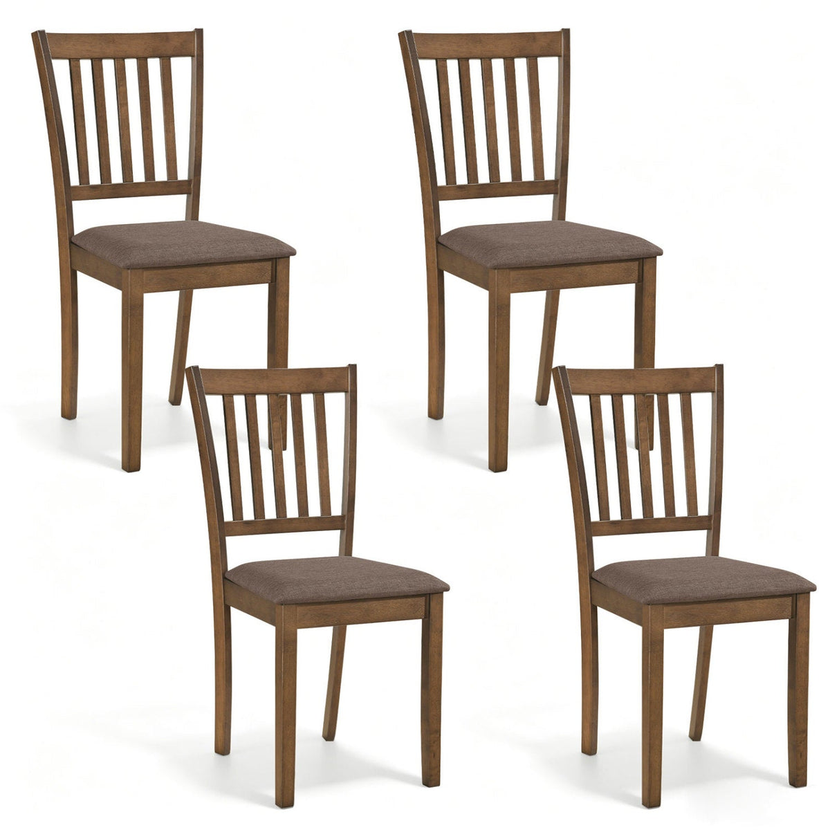 Upholstered Dining Chairs Set of 4 with Rubber Wood Frame 11